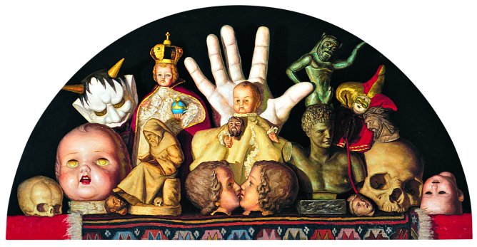 The Dialogue is an oil on panel painting