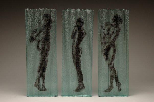 Sgraffitto Glass sculpture by Michael Janis