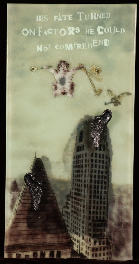 Sgraffitto Glass sculpture by Michael Janis